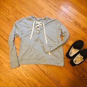 Caslon Lace Up Sweatshirt